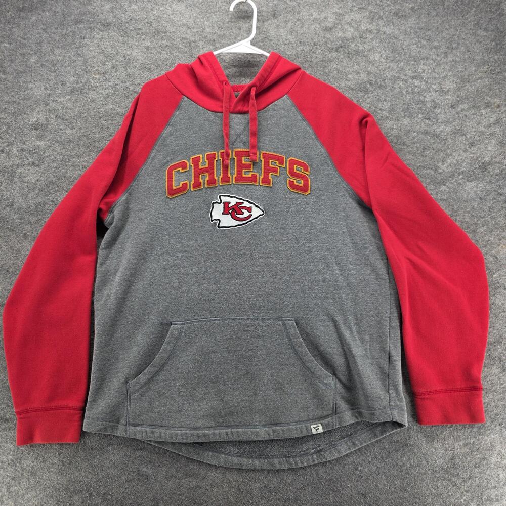 Kansas City Chiefs Sweatshirt Mens XL Gray NFL Football Fanatics Hooded